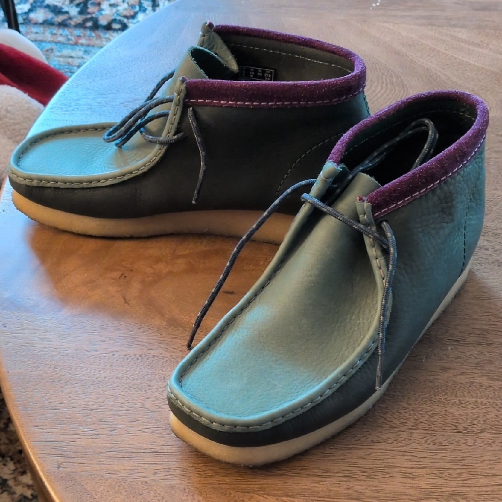 Clarks Green and Purple Chukka Boots